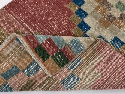Art deco Oushak Rug, Vintage Rug, Turkish rug, Colorful Turkish Rug, Handmade rug, Area rug, Wool Rug, Boho Rug,Neutral rug, Carpet rug,8779