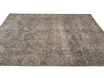 Distressed Turkish Oushak Rug, Vintage Handmade Carpet Rug, Area Purple Worn rug, 7x10 Turkish rug, Scandinavian, Living room rug, 8896