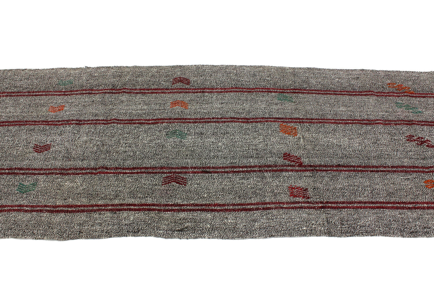 Vintage Turkish Kilim Runner rug,3x17 Gray Handmade Goat hair 1970's Kilim rug, Hallway Rug Runner, Kitchen rug, 3683