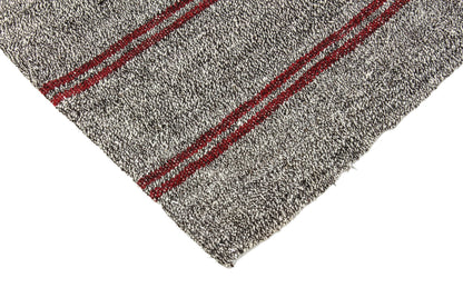 Vintage Turkish Kilim Runner rug,3x17 Gray Handmade Goat hair 1970's Kilim rug, Hallway Rug Runner, Kitchen rug, 3683