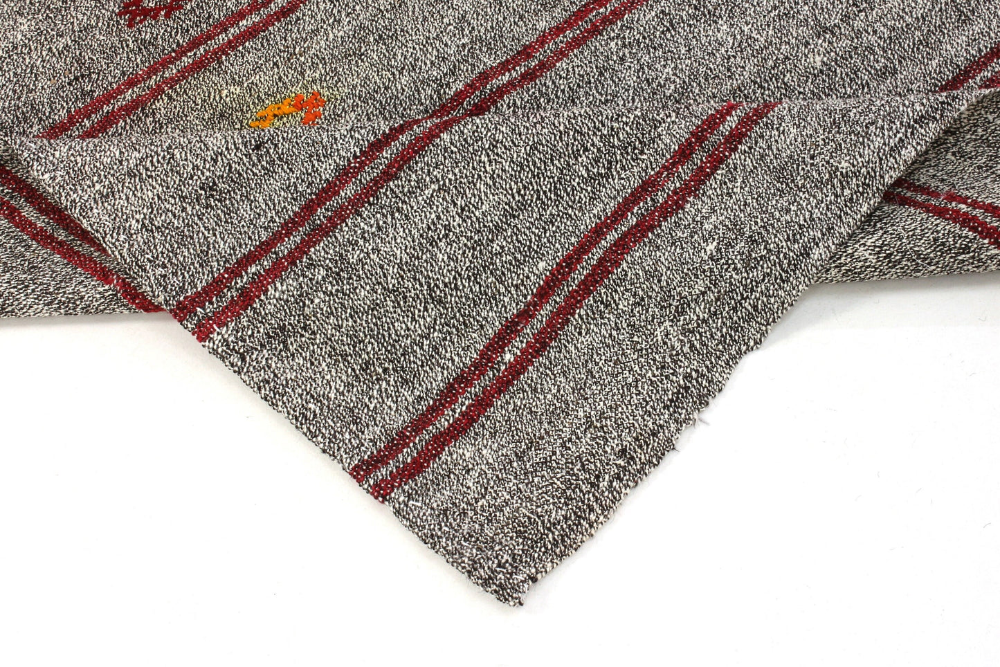 Vintage Turkish Kilim Runner rug,3x17 Gray Handmade Goat hair 1970's Kilim rug, Hallway Rug Runner, Kitchen rug, 3683