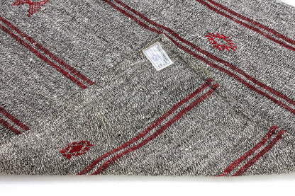 Vintage Turkish Kilim Runner rug,3x17 Gray Handmade Goat hair 1970's Kilim rug, Hallway Rug Runner, Kitchen rug, 3683