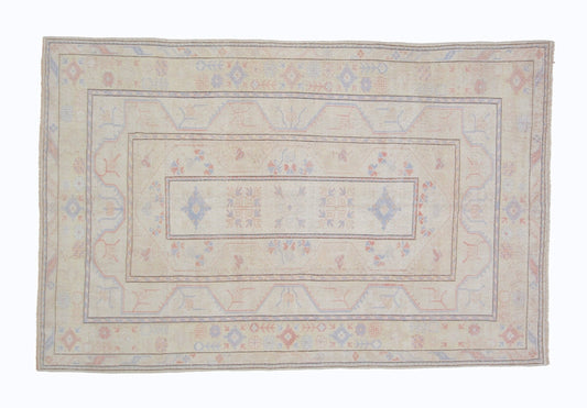 Rug 7x10, Floral Vintage Rug, Beige Oushak Rug, 1970's Turkish Rug, Unique Rug, Anatolia rug, Carpet rug, Bedroom rug, Bohemian rug, 7124