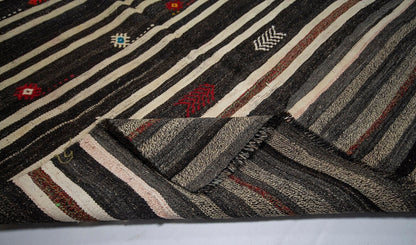 Kilim Rug Striped,Turkish Kilim Unique,Modern Vintage Kilim,Living Room Rug,One of a kind Rug,Minimalist Rug,Kilim Rug 5x10,5998