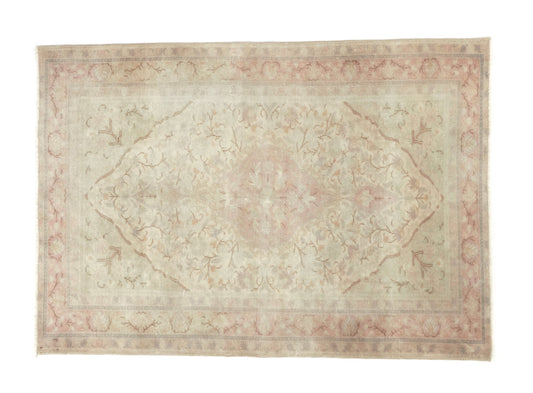 Distressed Oushak Neutral Rug , Anatolia Vintage Unique Rug , Turkish Rug , Area Rug , Small Rug, Faded Rug , Soft Rug , 9044