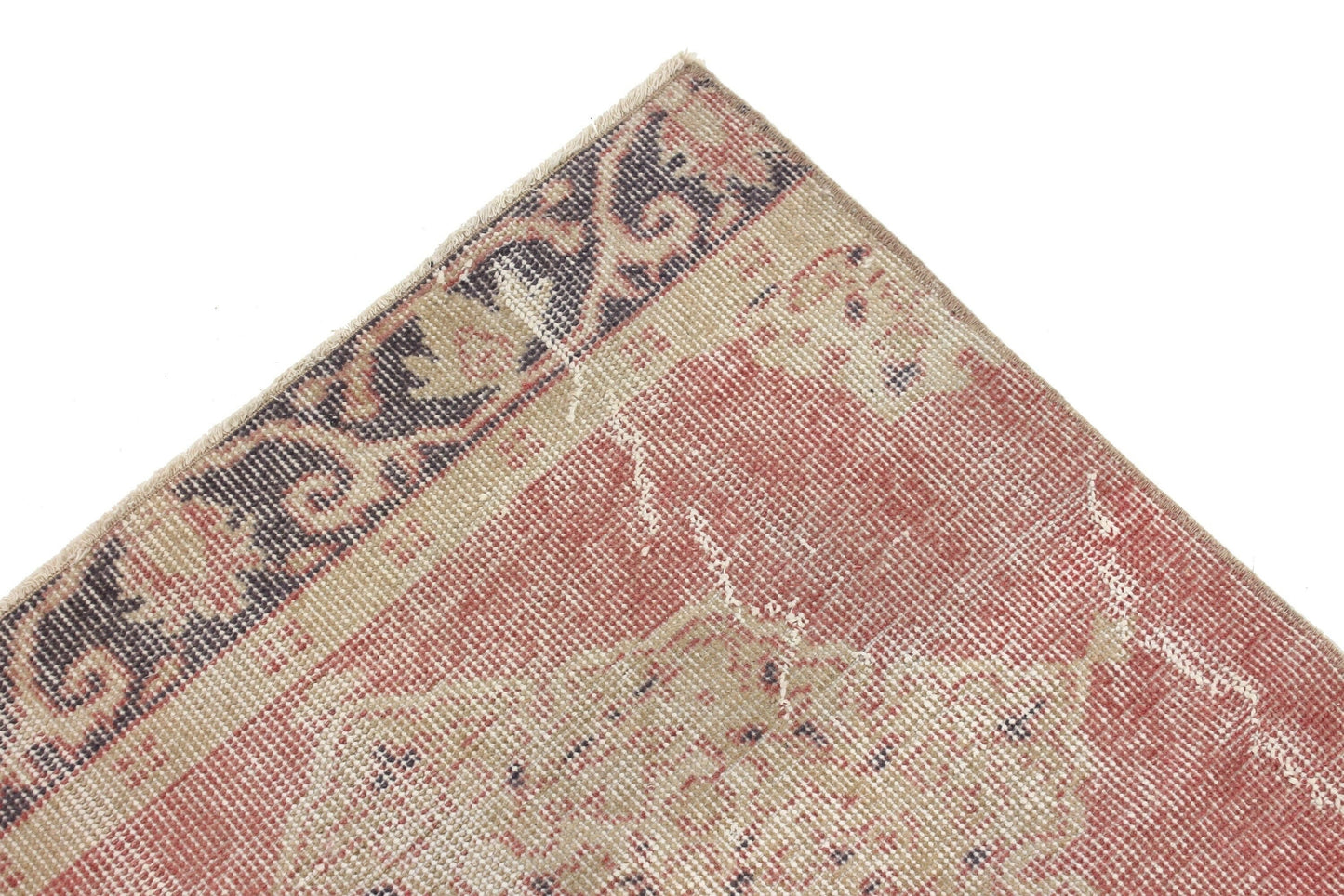 3x11 Muted Pink Runner Rug, Turkish Vintage Oushak Runner Rug, Handmade Carpet Runner Rug ,Bohemian Decor, Turkish Runner ,4467