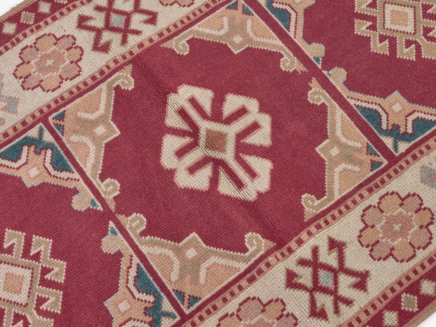 Neutral Handmade Vintage Rug , Ethnic Oushak rug , Anatolian Turkish Rug, Boho rug, Eclectic Rug, Small rug 3x5, Unique rug, Soft rug, 8655