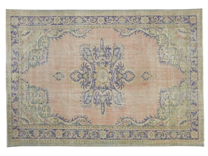 Muted Oushak Rug, Oriental Turkish Rug, Faded Vintage Rug, Medallion rug, Area rug, 7x10 Rug, Bedroom rug, Living room rug, Gift Home,10342