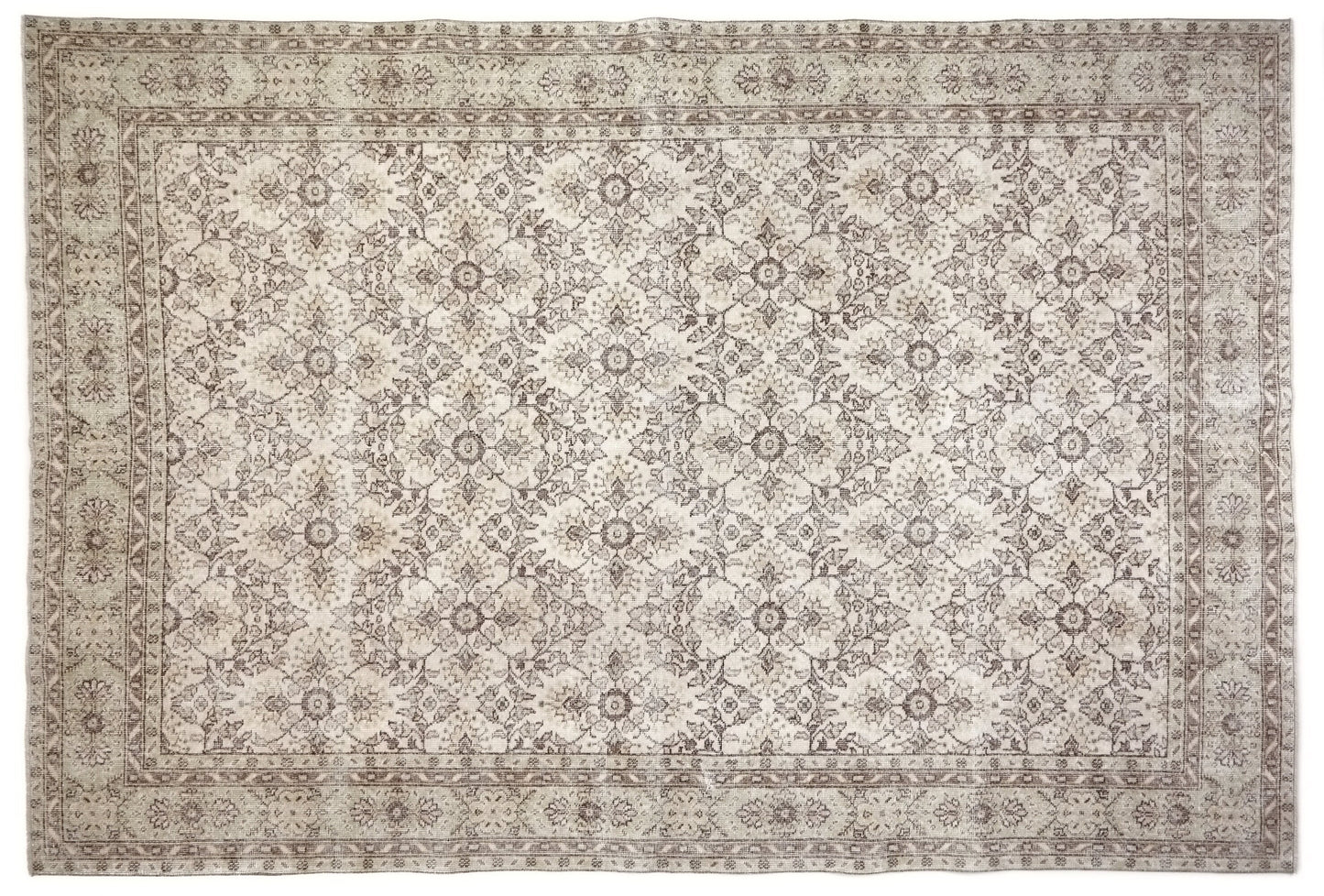 One of a kind Neutral Oushak Rug, Turkish Carpet rug, Vintage Area Rug, Faded rug, Muted rug, Beige Rug 7x10, Large rug, Unique rug, 10317