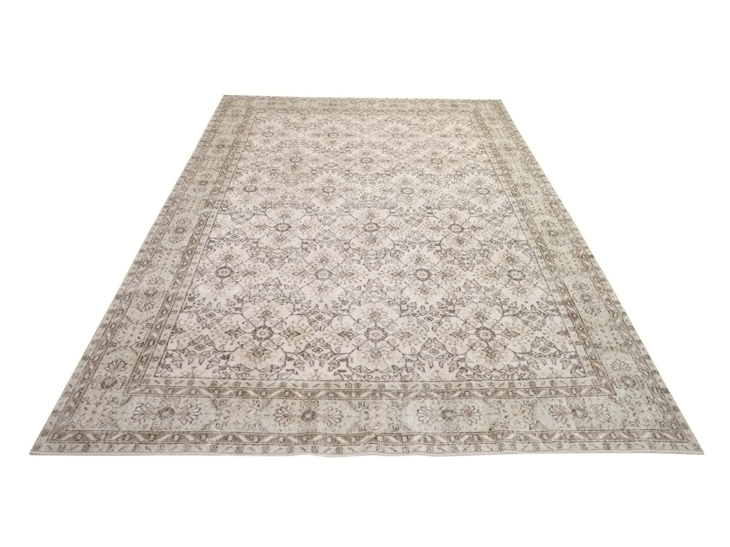 One of a kind Neutral Oushak Rug, Turkish Carpet rug, Vintage Area Rug, Faded rug, Muted rug, Beige Rug 7x10, Large rug, Unique rug, 10317