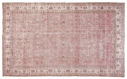 Pink Rug 7x10 Oushak Turkish Vintage Rug Carpet Rug for Living room Handmade Area Unique Rug Gift for Home Made in Anatolia 10310