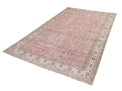 Pink Rug 7x10 Oushak Turkish Vintage Rug Carpet Rug for Living room Handmade Area Unique Rug Gift for Home Made in Anatolia 10310