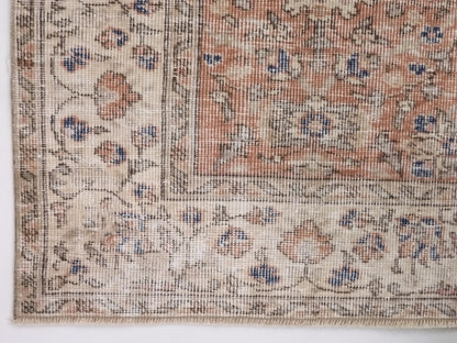 Turkish Rug, Oushak Rug, Vintage Carpet, Floral rug, Oriental rug, Faded rug, Vintage rug 5x8, Turkish Carpet, Handmade rug, Boho, 10306