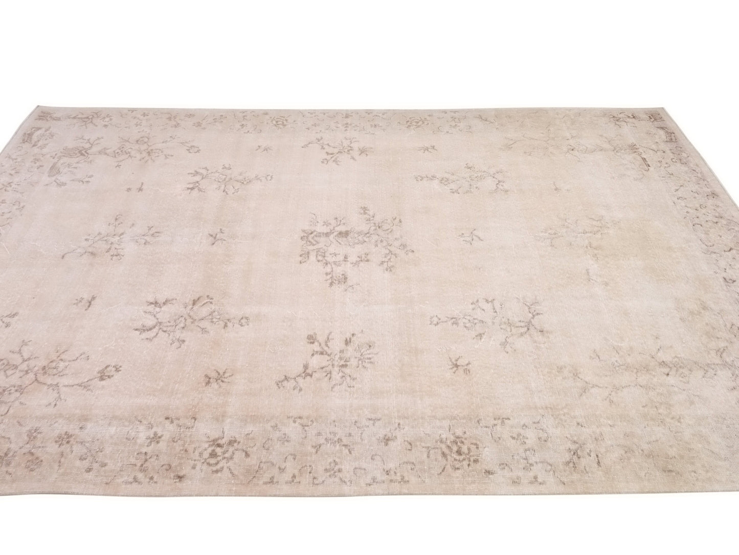 Beige Rug 7x11, Turkish Oushak Vintage Rug, Unique Rug, Area Handmade Wool Rug, Carpet Rug, Farmhouse rug, Faded rug, Living room rug,10300