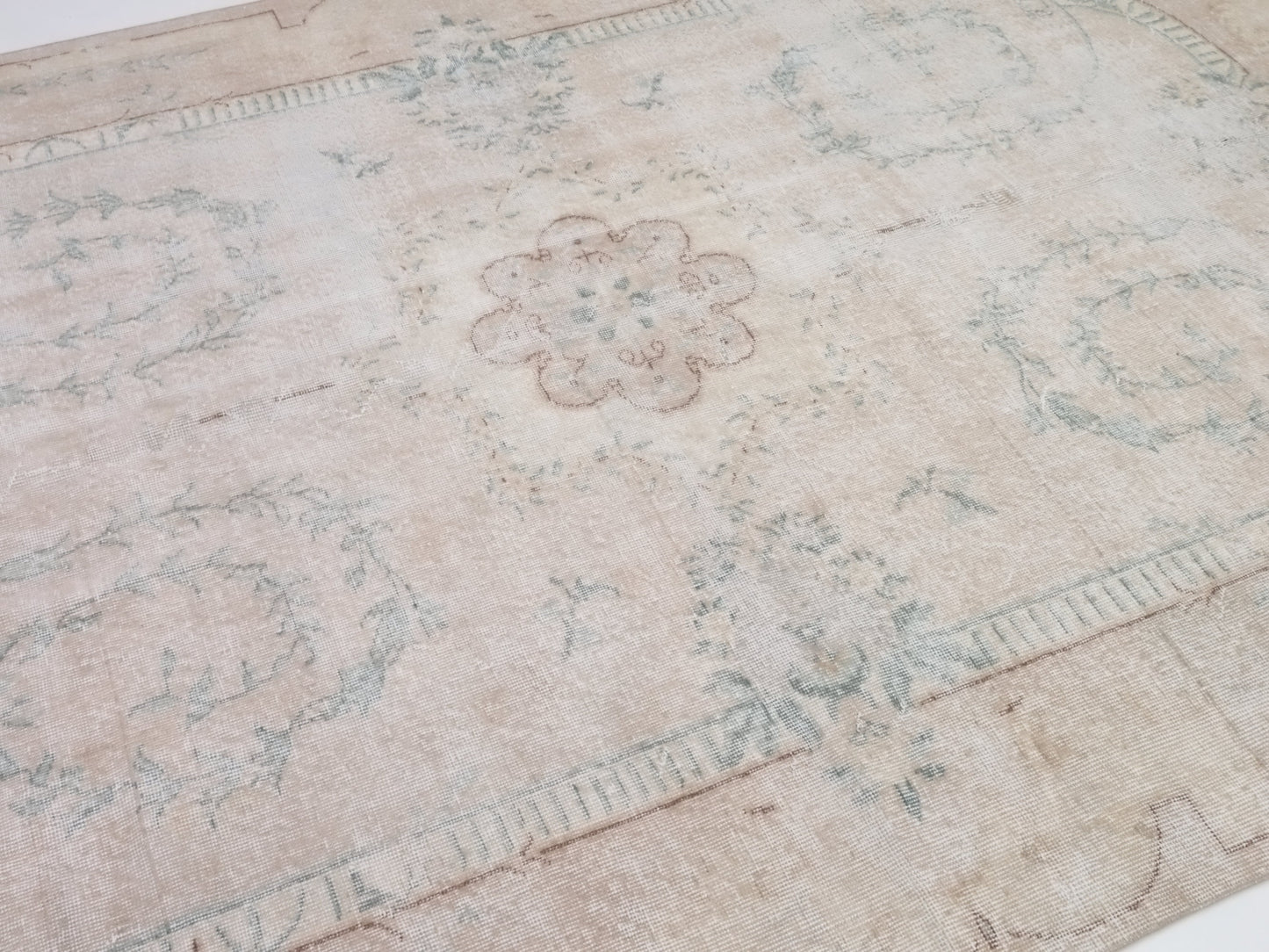 7x11 Beige rug, Turkish rug, Faded rug, Neutral Oushak rug, Vintage Area rug, Handmade Rug, One of a kind Carpet rug, Area rug 7x11, 10220