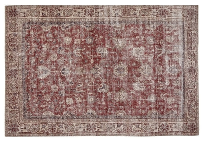 Distressed Rug, Oushak Rug, Vintage rug, Red Carpet rug, 7x9 Rug, Turkish Rug, Area rug, Floral rug, Bohemian rug, Living room rug, 10227