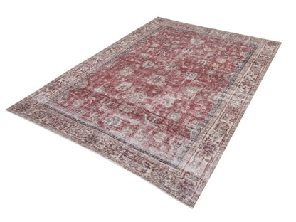 Distressed Rug, Oushak Rug, Vintage rug, Red Carpet rug, 7x9 Rug, Turkish Rug, Area rug, Floral rug, Bohemian rug, Living room rug, 10227