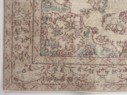 Faded Carpet rug, Handmade rug, Muted Rug, Oushak Vintage Turkish rug, Unique rug, Living room rug, Farmhouse decor, Antique RUG 5x8,10217