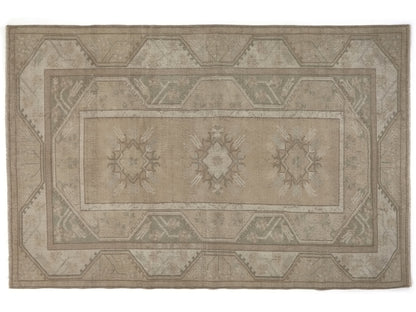 7x10 Beige Anatolian Vintage rug , Oushak Handwoven Old Rug , 6x10 Turkish Faded rug , Area rug ,Unique rug, Neutral rug, 9965