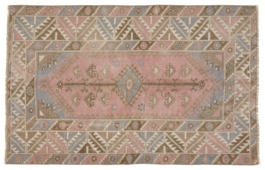 Faded Turkish rug, Anatolia Oushak rug, Vintage Area rug, Boho rug, Fine rug, 4x6 Rug, Tribal rug, Nursery rug, Ethnic rug, 10043