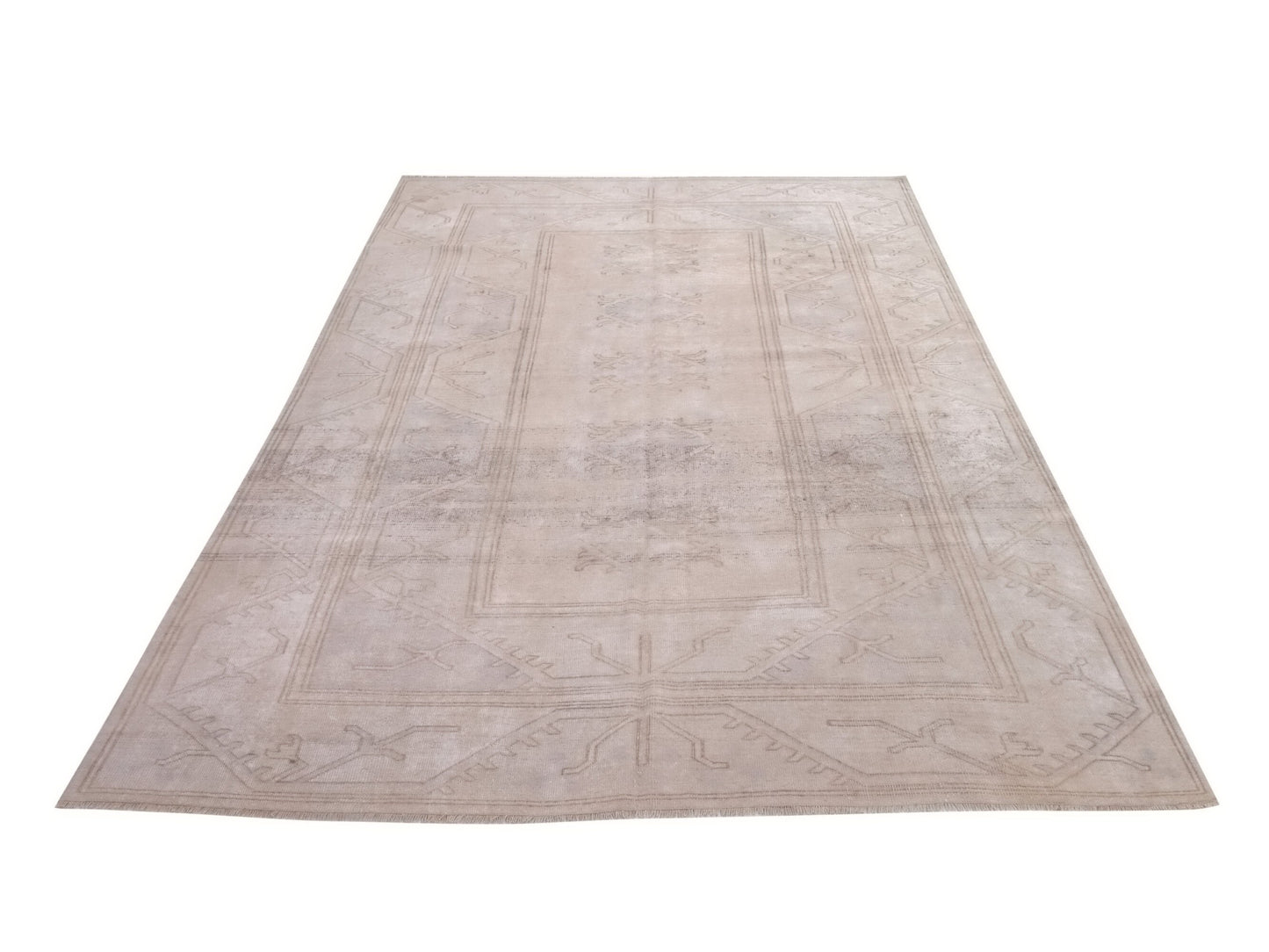 Turkish rug, Oushak rug, Faded rug, Area rug, Vintage rug,7 x10 Rug, Mid-century rug, Muted rug, Beige rug,Made in Anatolia of Turkey, 9987