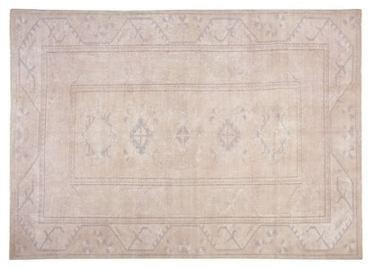 Neutral Oushak Rug, Vintage rug Muted, Turkish Rug Beige 7x9, Farmhouse decor, Area rug 7x10, Pastel rug, Faded rug, Muted rug, 9955