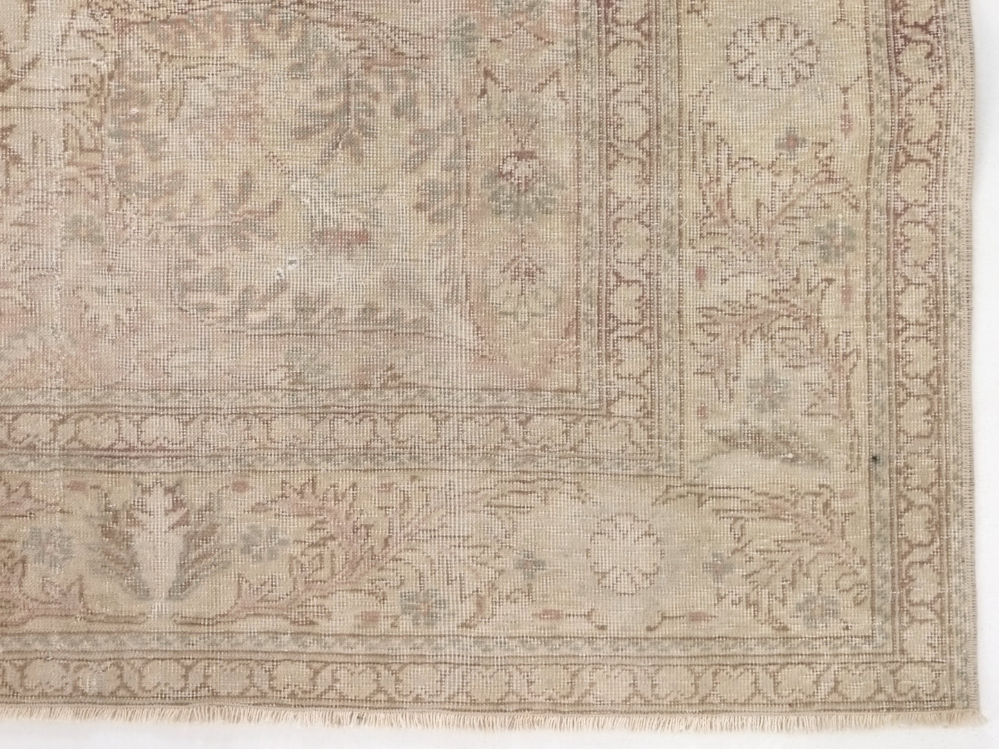 Turkish Oushak Rug, Vintage rug, Faded Rug, Anatolia rug, Floral rug, Beige rug 6x10, Antique rug, Oushak Carpet, Farmhouse, Carpet,9090