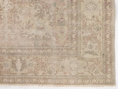 Turkish Oushak Rug, Vintage rug, Faded Rug, Anatolia rug, Floral rug, Beige rug 6x10, Antique rug, Oushak Carpet, Farmhouse, Carpet,9090