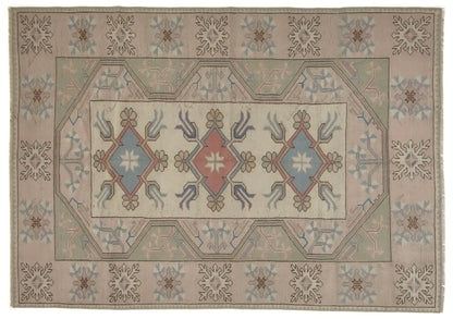 Beige Area Rug 6x8, Faded rug, Anatolia rug, Turkish Oushak Rug, Vintage Carpet rug, 1980's Turkey rug, One of a kind rug, 9017