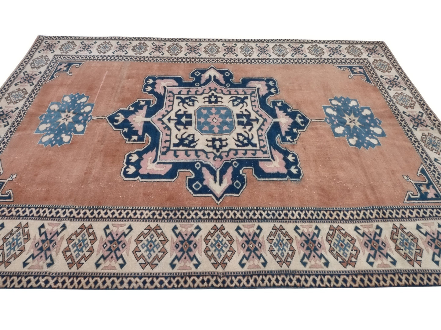 Turkish Oushak Rug, Vintage rug, Area rug, 7x10 Rug, Oushak Carpet, Vintage Carpet, Oriental rug, Bohemian rug, Living room, Turkey rug,9046