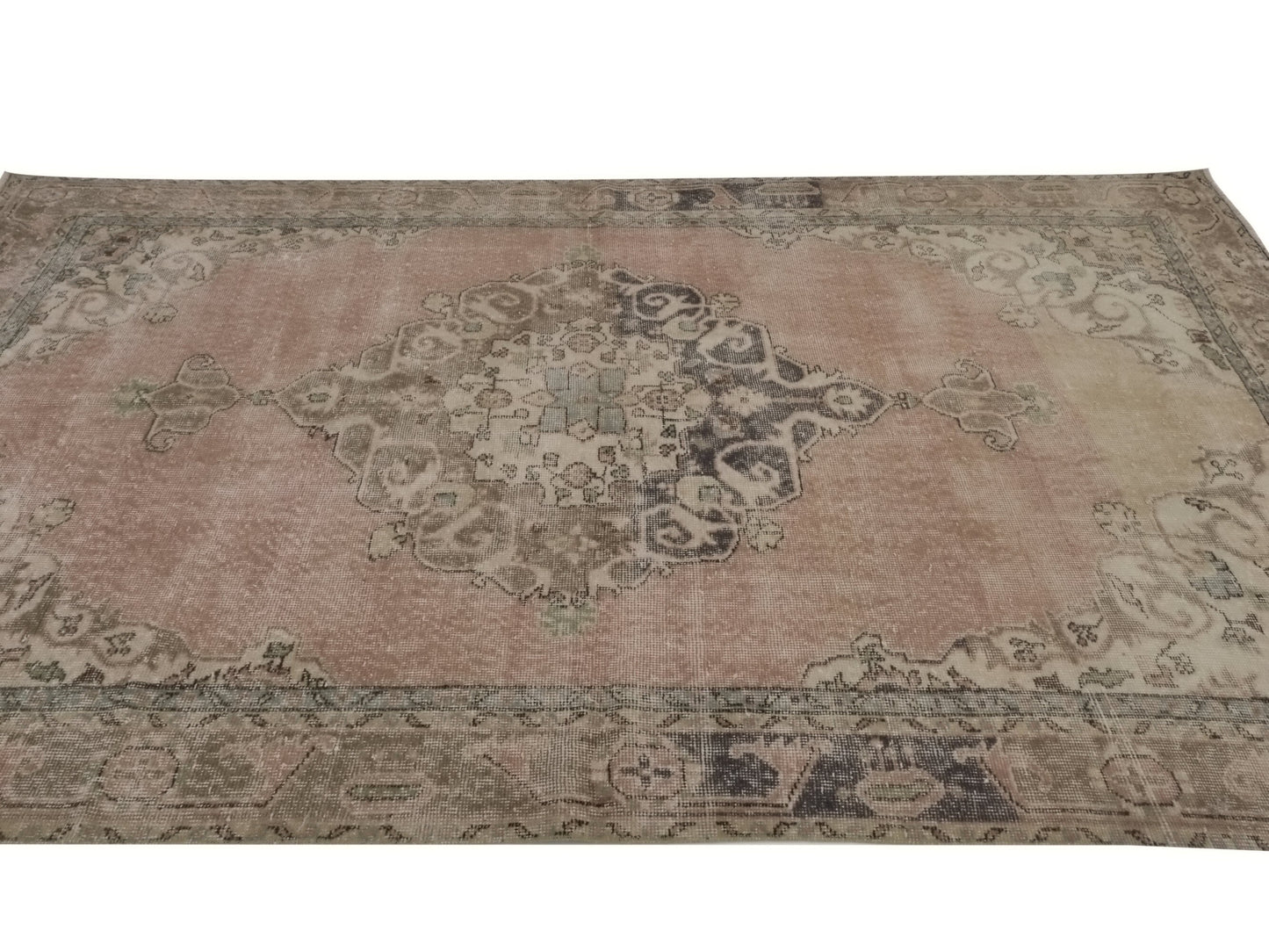 6x10 Oushak Rug Pastel, Neutral rug, Distressed rug, Turkish Vintage Oushak Rug, Handmade Area Coastal Carpet rug, 9012