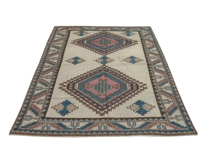 Oushak rug 5x8, Anatolia Turkish rug, Vintage Rug Natural, Bohemian rug, Neutral rug,Carpet rug 5x8, Made in Turkey, One of a kind rug, 8975