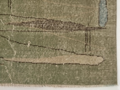 Turkish rug 5x8, Art deco Carpet rug, Oushak rug 5x8, Unique rug, Rare find Vintage rug, Turkey rug, Wool rug, One of a kind rug, 8957