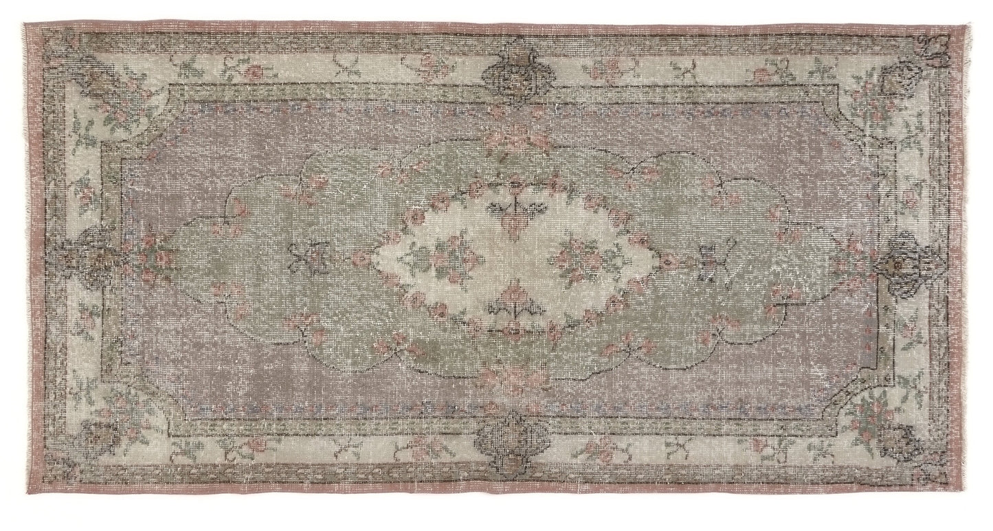 4x7 Vintage Soft Oushak Medallion Area Turkish rug, Handmade Rug, Turkey rug, Nursery rug, Coastal decor, One of a kind rug, Wool rug, 8934
