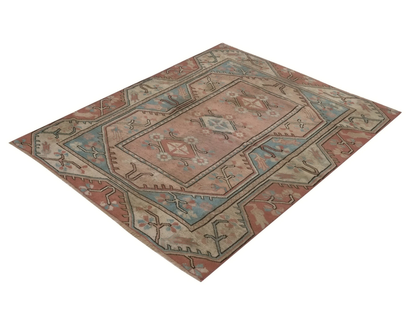 5x6 Rug, Turkish rug, Vintage rug, Oushak rug, Neutral rug, Area rug, Bedroom rug, Fine rug, Etsy rug, Old rug, Unique Turkish Rugs, 8933