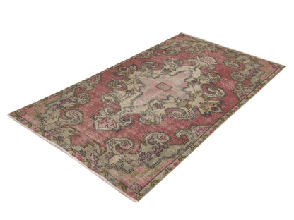 Turkish Rug 4x7, Boho Vintage rug, Oushak Rug 4x7, Area rug, Eclectic rug, Ethnic rug, Wool rug, One of a kind rug, Handmade rug, 8930
