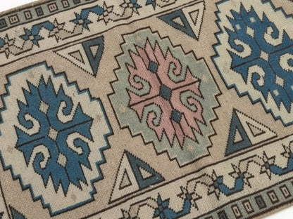 Turkish rug 3x5 , Vintage oushak rug , Area rug 3x5 , Turkish rug Wool, Small Oushak rug , Oriental rug , One of a kind rug, 8651