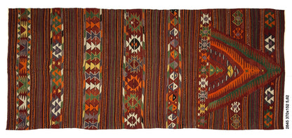 Turkish Kilim Rug, 5x12, Vintage Handmade Unique Kilim Rug, Bedroom Rug, Kilim Rug, Area Kilim Rug, Anatolia Rug, Rug Kilim, Wool Rug, 2845