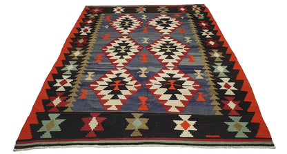 Rug Kilim, Turkish Kilim Rug, Vintage Handmade Kilim Rug, Living Room Rug, Area Faded Kilim Rug, Wool Rug, Bedroom Rug, Kilim Rug 6x8, 2356
