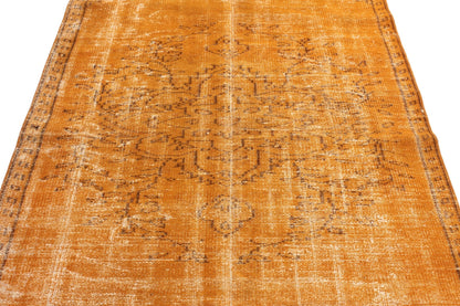 4x7 Orange Area Turkish Vintage Rug, Boho rug, Bedroom rug, Carpet Rug, Anatolia rug , Handmade rug ,Nursery rug, 3361