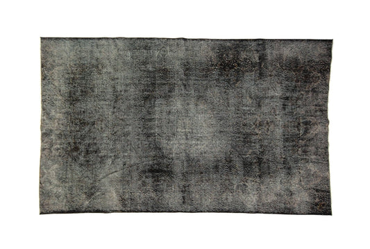 Black Area Vintage Rug 6x9, Turkish Vintage Rug, Distressed Rug, Mid-Century Rug, Over dyed Rug, Black Carpet Rug , 3360