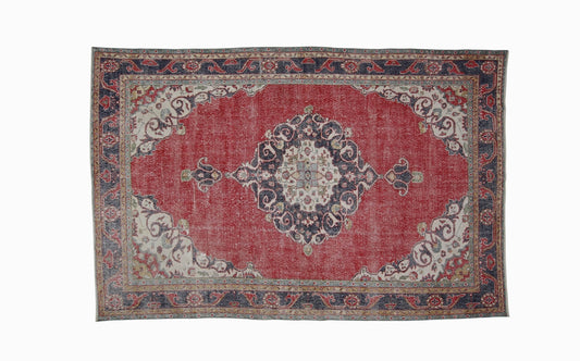 7x11 Turkish Rug, Oushak Rug Red, Handmade Rug, Carpet Rug, Vintage Rug Floral, Floor Rug, Living room Rug, ,Boho Decor, 4568