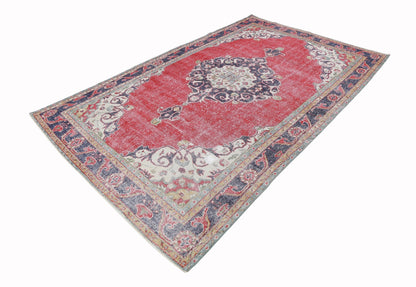 7x11 Turkish Rug, Oushak Rug Red, Handmade Rug, Carpet Rug, Vintage Rug Floral, Floor Rug, Living room Rug, ,Boho Decor, 4568