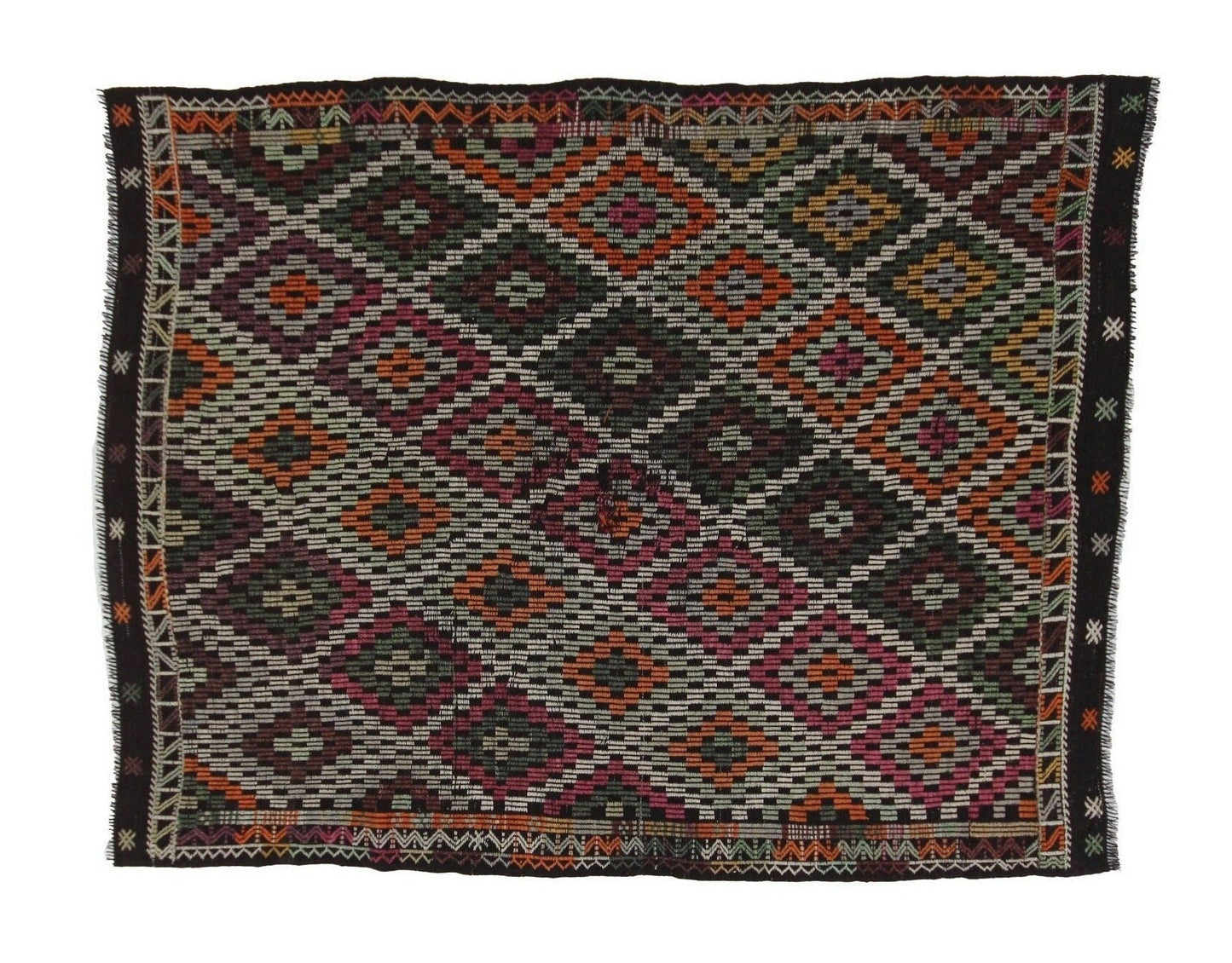 Rug Kilim, Turkish Kilim Rug, Vintage Unique Kilim Rug, Kilim Rug 7x9, Handmade Antique Kilim Rug, Wool Rug, Living Room Rug, 8160