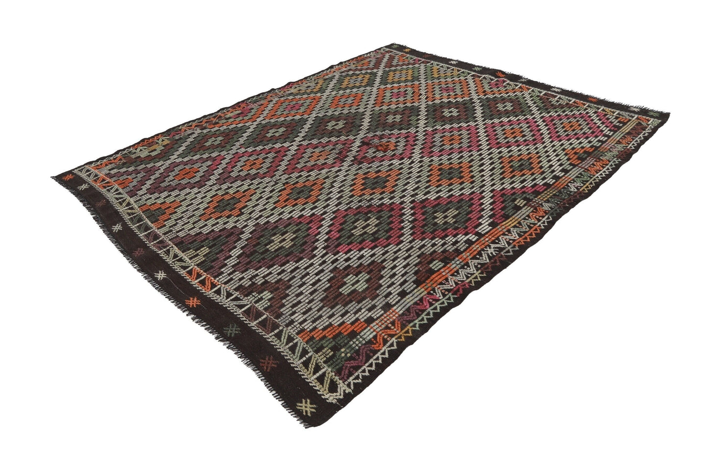 Rug Kilim, Turkish Kilim Rug, Vintage Unique Kilim Rug, Kilim Rug 7x9, Handmade Antique Kilim Rug, Wool Rug, Living Room Rug, 8160