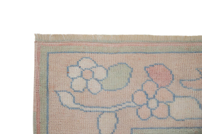 5x7 Pink Oushak Area Rug, Turkish Rug, Vintage Rug, Bohemian Handmade Rug, Turkey rug, Unique rug, Faded rug, Wool Rug, Bedroom rug, 7454