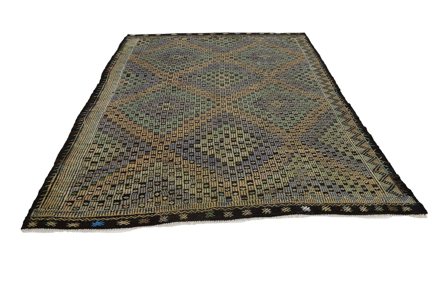 Rug Kilim 7X10, Handmade Kilim Rug, Turkish Antique Kilim Rug, Area Flat Weave Kilim Rug, Living Room Rug, Vintage Faded Kilim Rug, 8062