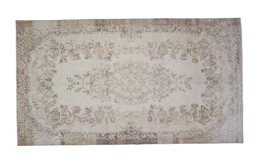 Oushak Rug 6x10, Beige rug 6x10, Floral Turkish Rug, Vintage Rug, Farmhouse Decor ,Bedroom Rug, Turkish Oushak Vintage Rug ,7104