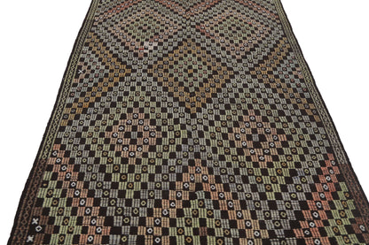Handmade Unique Kilim Rug, Vintage Kilim 5x11, Area Muted Kilim Rug, Turkish Kilim Rug, Living Room Rug, Wool Rug, Bohemian Rug, 8116