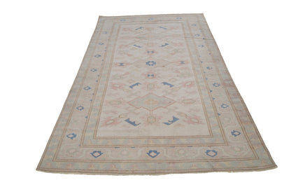 Turkish rug Beige, 5x8 Oushak Vintage Turkish Rug, Oushak Carpet, Tropical decor, Bedroom rug ,Living room rug, Carpet rug, Area rug, 7332
